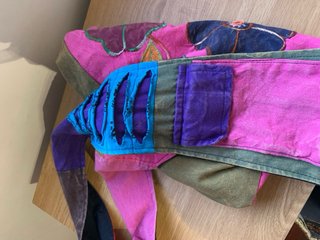 Bolso de tela multicolor con flores