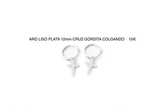 Aro Plata 12mm Cruz Colgante