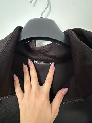Cárdigan Zara Negro Cremallera Capucha