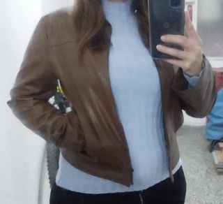 Cazadora polipiel marrón Talla M