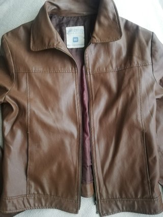 Cazadora polipiel marrón Talla M