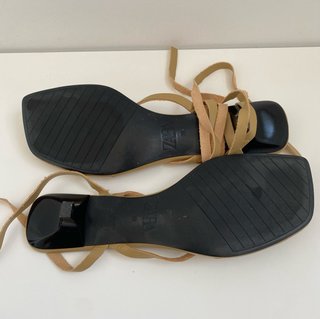Sandalias Zara Tiras Romanas Kitten Nude T39