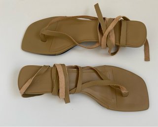 Sandalias Zara Tiras Romanas Kitten Nude T39