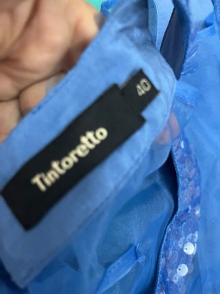 Vestido fiesta Tintoretto azul talla 40