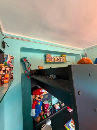 Cama Alta Gamer con Escritorio y Colchón