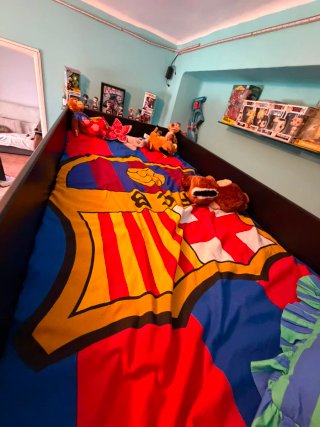 Cama Alta Gamer con Escritorio y Colchón