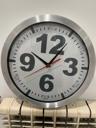 Reloj de Pared Cocina Esfera Plateada