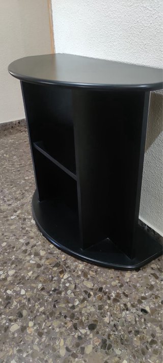 Mueble de entrada curvo madera negro