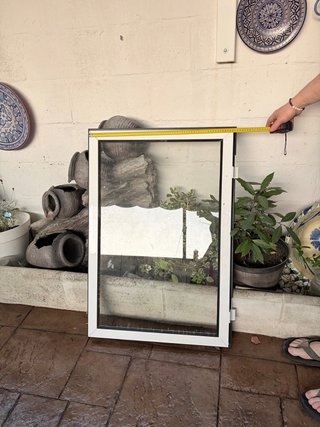 Ventana aluminio y cristal.Sin premarco