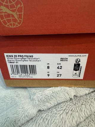 Botas Puma King 20 Pro Blancas/Amarillas