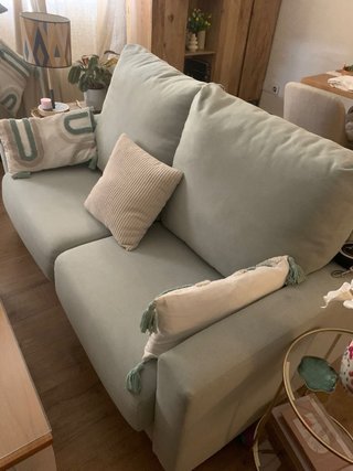 Sofá Cama 2 Plazas Tela Verde Agua