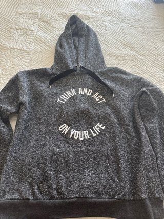 Sudadera con capucha gris jaspeada
