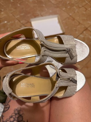 Sandalias Michael Kors Plata Talla 38,5-39