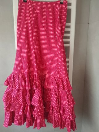 Falda Rociera Rosa cuadritos