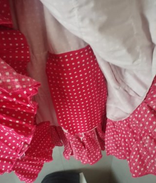 Falda Rociera Rosa cuadritos