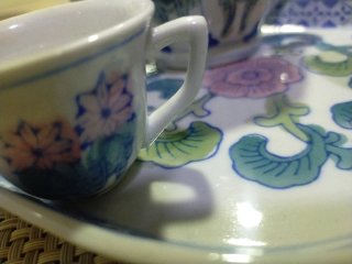 Juego de té/sake de porcelana. Miniatura