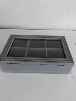 Cajita Joyería Compartimentada con Tapa Cristal