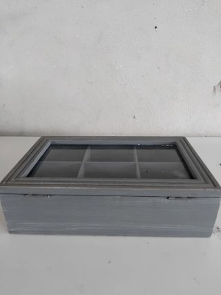 Cajita Joyería Compartimentada con Tapa Cristal