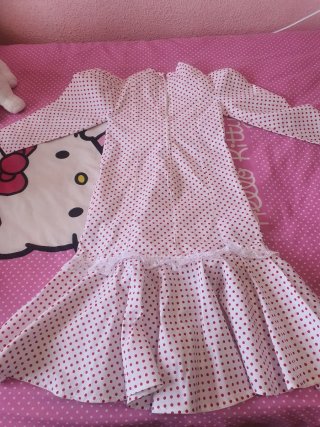 Traje Chulapa Niña Blanco Lunares Rojos + pañuelo