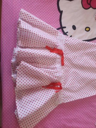 Traje Chulapa Niña Blanco Lunares Rojos + pañuelo