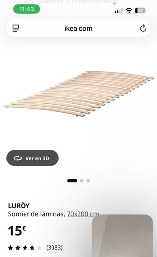 2x somier ikea 70x200cm