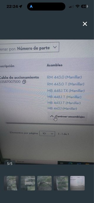 Cable Accionamiento Viking 6358-700-7500