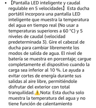 Ducha Portátil Camping, [8000mAh de Larga Duración