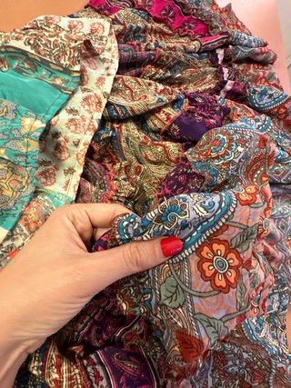 Vestido boho volantes estampado M