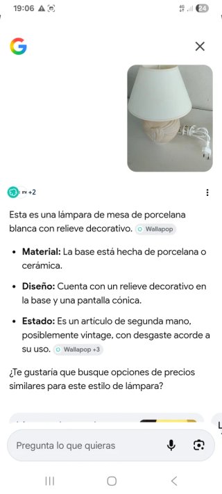 2 Lámparas de mesa beige y blanca