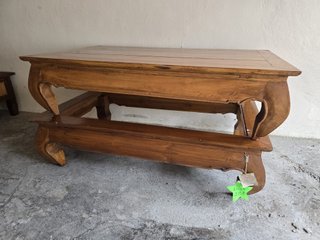 Mesa de centro de teca y bambú