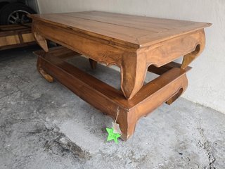 Mesa de centro de teca y bambú
