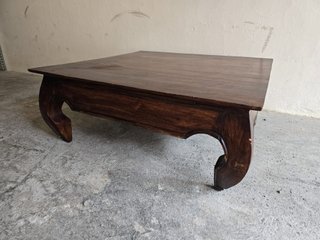 Mesa de centro de teca y bambú