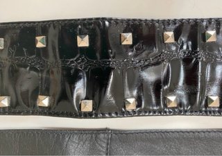 Set 3 Cinture Donna Pelle Nera e Multicolore