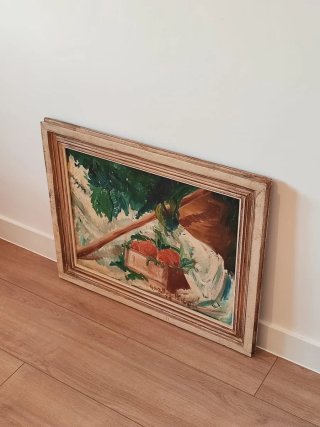 Pintura al óleo Frutas y hojas