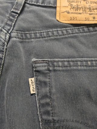 Levi's 551 Corduroy Navy W29 L32 Vintage