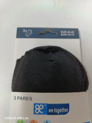 Pack 3 pares calcetines hombre negros T 40-46