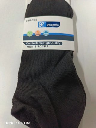 Pack 3 pares calcetines hombre negros T 40-46