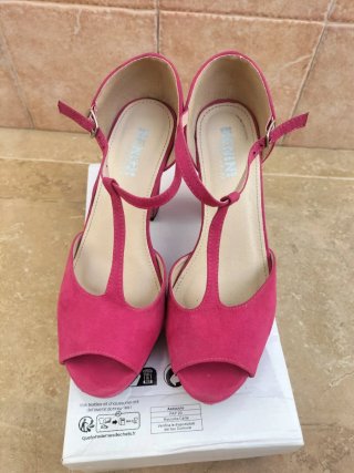 Zapatos de tacón rosa plataforma N.38