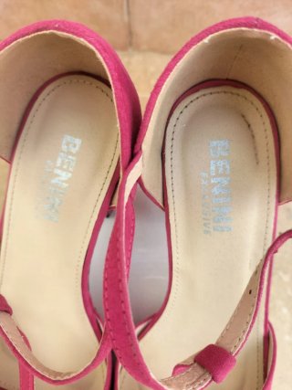 Zapatos de tacón rosa plataforma N.38