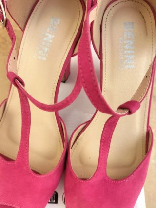 Zapatos de tacón rosa plataforma N.38