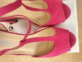 Zapatos de tacón rosa plataforma N.38