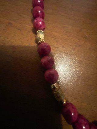 Collana perle rosa pasta di pietra con chiusura
