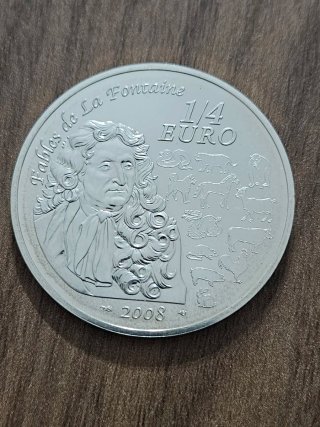 Moneda 1/4 Euro Plata 2008 Fábulas La Fontaine