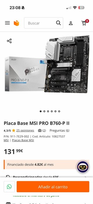 Placa Base MSI PRO B760-P II