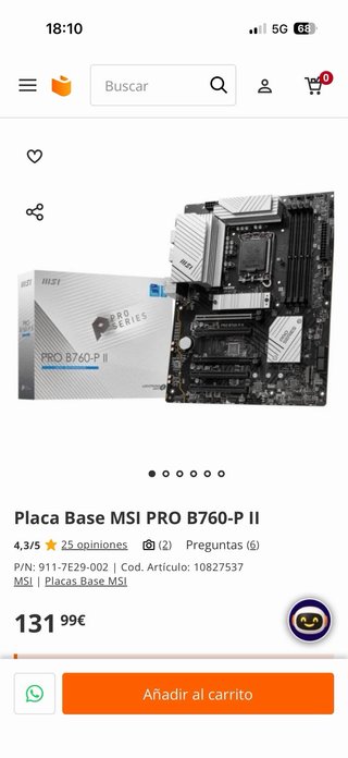 Placa Base MSI PRO B760-P II