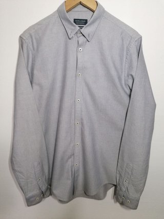 Camisa Zara Slim Fit Gris Hombre Talla M