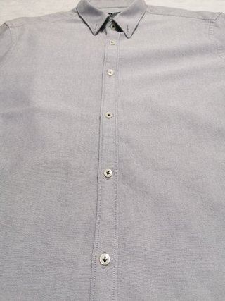 Camisa Zara Slim Fit Gris Hombre Talla M
