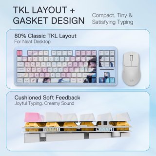 Teclado TKL con juntas, PBT y triple conexión