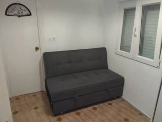 Sofá Cama Gris y Multicolor