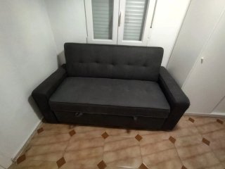 Sofá Cama Gris y Multicolor